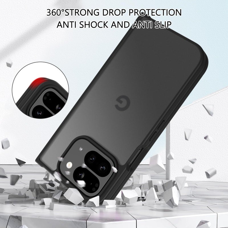 BENTOBEN for Google Pixel 9 Pro Fold Case, Translucent Matte Reveal Logo Slim Thin Shockproof Anti-Yellow Lightweight Women Men Boys Girls Protective Phone Cover Cases for Pixel 9 Pro Fold 8.0", Black - Image 4