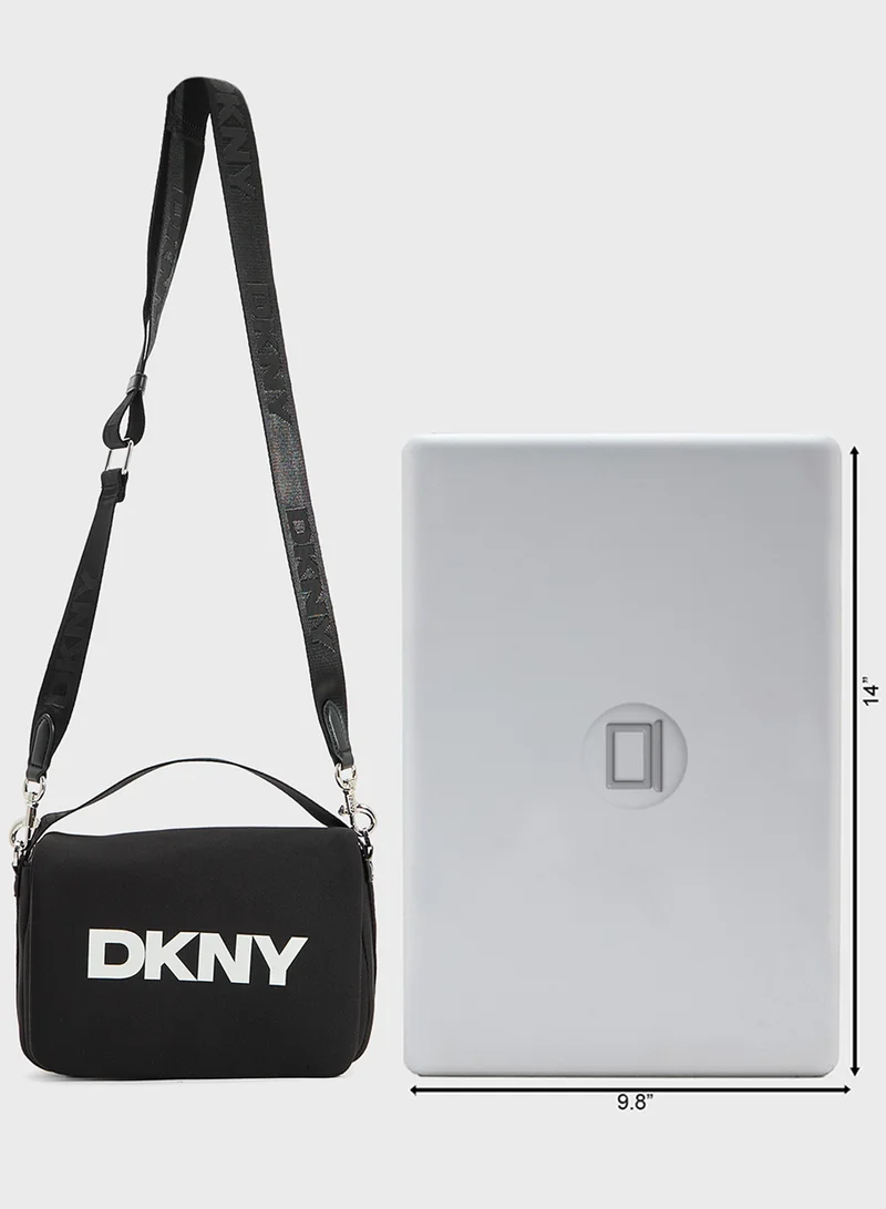 DKNY Jenny Logo Flap Over Crossbody