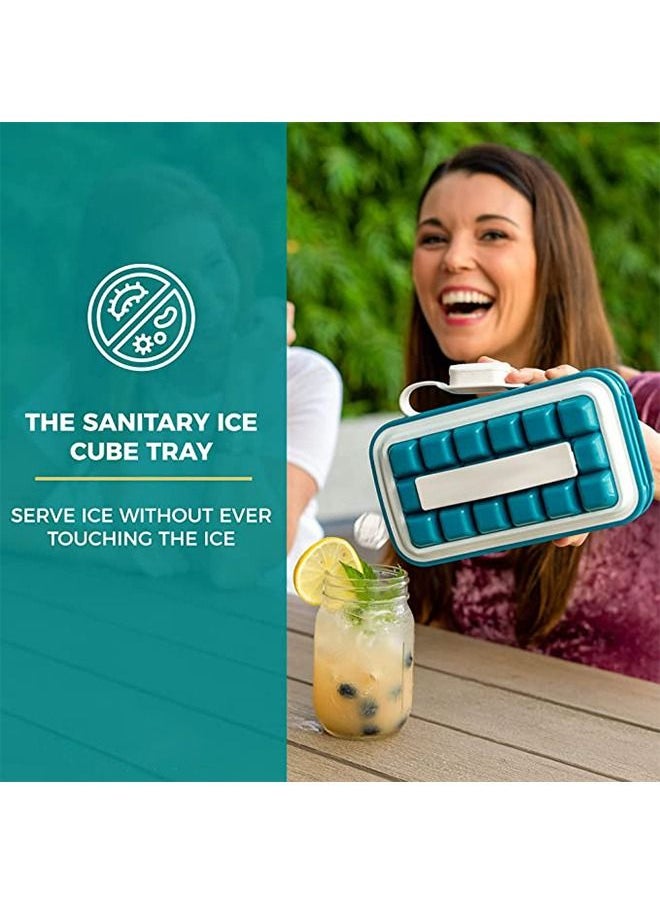 Arabest - The Most Sanitary Ice Tray for Freezer - Disassemble this Silicone Ice Cube Tray With Lid for Easy Cleaning - ice cube maker makes 18 ice cubes - Image 1