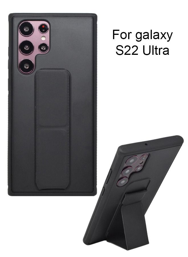 BORTONY Galaxy S22 Ultra Cover with Magnetic Stand & Holder Premium Silicone Hand Strap Grip Car Mount Kickstand And Finger Grip Case - Image 1