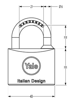 Yale Yale 15-0110-4014-00-0201 110 Series Brass Padlock, 40mm  - Image 2