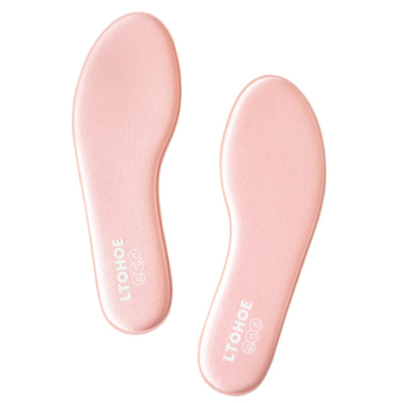 LTOHOE Memory Foam Insoles for Women, Replacement Shoe Inserts for Running Shoes, Hiking Shoes, Sneaker, Cushion Shoe Insoles Shock Absorbing for Foot Pain Relief, Comfort Inner Soles 8mm Pink US 7 - Image 1