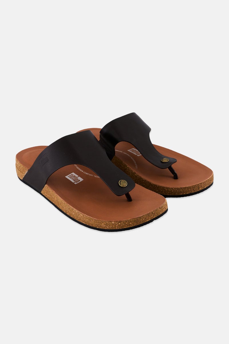 FitFlop Men Iqushion Metallic Leather Sandals, Chocolate Brown  - Image 1