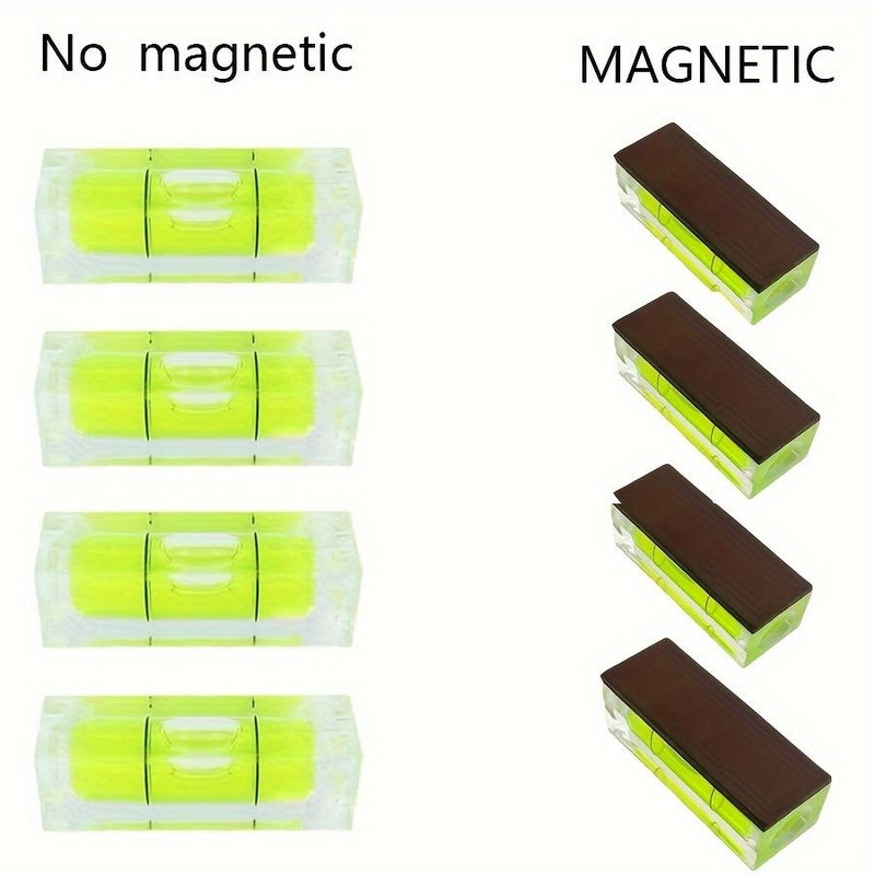 4pcs Nonmagnetic Green Acrylic Photo Frame Level Bubbles With Magnetic Mounts Industrial Precision Tool - Image 1