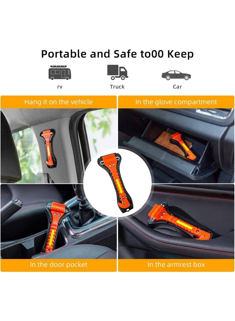 2 Pack Car Glass Safety Hammer, Window Breaker and Seat Belt Cutter, Carbon Steel, Anti-Slip Handle with Reflective Tape for Home, Women, Children Safety Emergency Car Escape Tools - Image 4