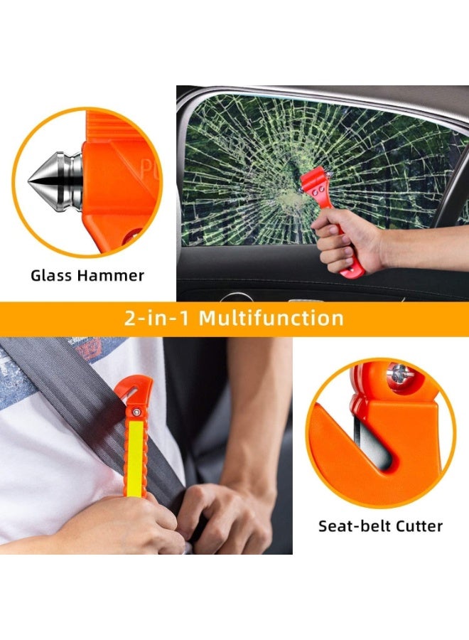 2 Pack Car Glass Safety Hammer, Window Breaker and Seat Belt Cutter, Carbon Steel, Anti-Slip Handle with Reflective Tape for Home, Women, Children Safety Emergency Car Escape Tools - Image 5