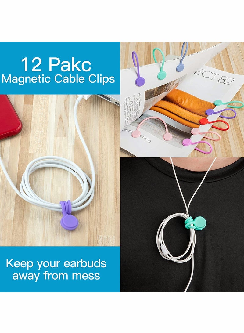 Excefore Reusable Magnetic Cable Ties Cord Organizers Cord Ties Cable Organizers Unique Gadgets for Cable Management and Organization, Hanging  Holding Stuff, Fidgeting, or Just for Fun 12 Pack - Image 4