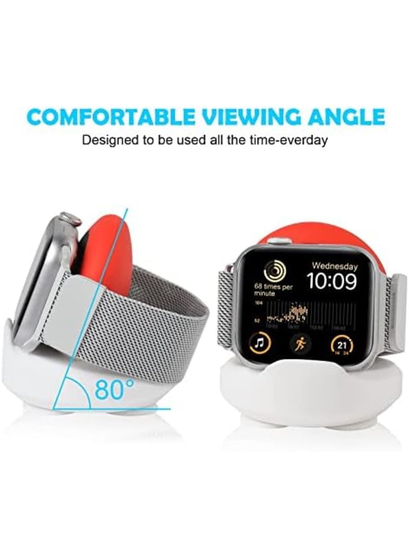 SYOSI Charger Stand for Apple Watch, Silicone Non-slip Dock, Wireless Fast Watch Charger Stand with Charging Cable, Charging Station Dock Holder Compatible with Apple Series Ultra/Se/8/7/6/5/4/3/2/1 - Image 3