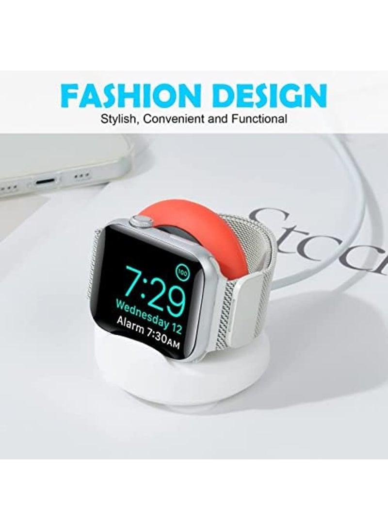 SYOSI Charger Stand for Apple Watch, Silicone Non-slip Dock, Wireless Fast Watch Charger Stand with Charging Cable, Charging Station Dock Holder Compatible with Apple Series Ultra/Se/8/7/6/5/4/3/2/1 - Image 5