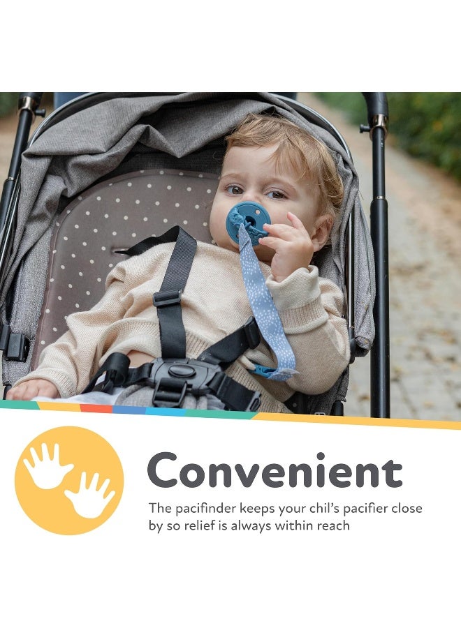 Nuby Pacifinder Baby Pacifier Clip - (2-Pack) - Pacifier Holder Clip with Convenient Hook Loop - Green Dots and Gray Arrows - Image 3