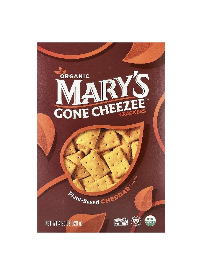 Mary's Gone Crackers Mary's Gone Crackers, Organic Mary's Gone Cheezee™ Crackers, Cheddar, 4.25 oz (120 g)  - Image 1