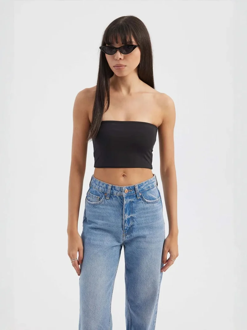 HICCUP Strapless Basic Crop Top
