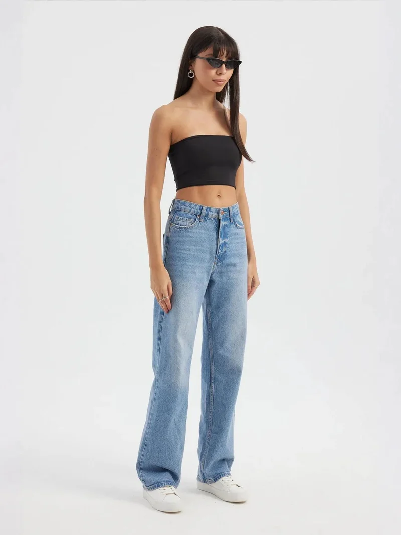 HICCUP Strapless Basic Crop Top