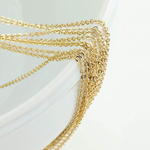 ALEXCRAFT 33 Feet Gold Chains for Jewelry Making Bulk Gold Plated Solid Brass Cable Chains for DIY Neckalce Chain Spool for Jewelry Making, 2mm - Image 3