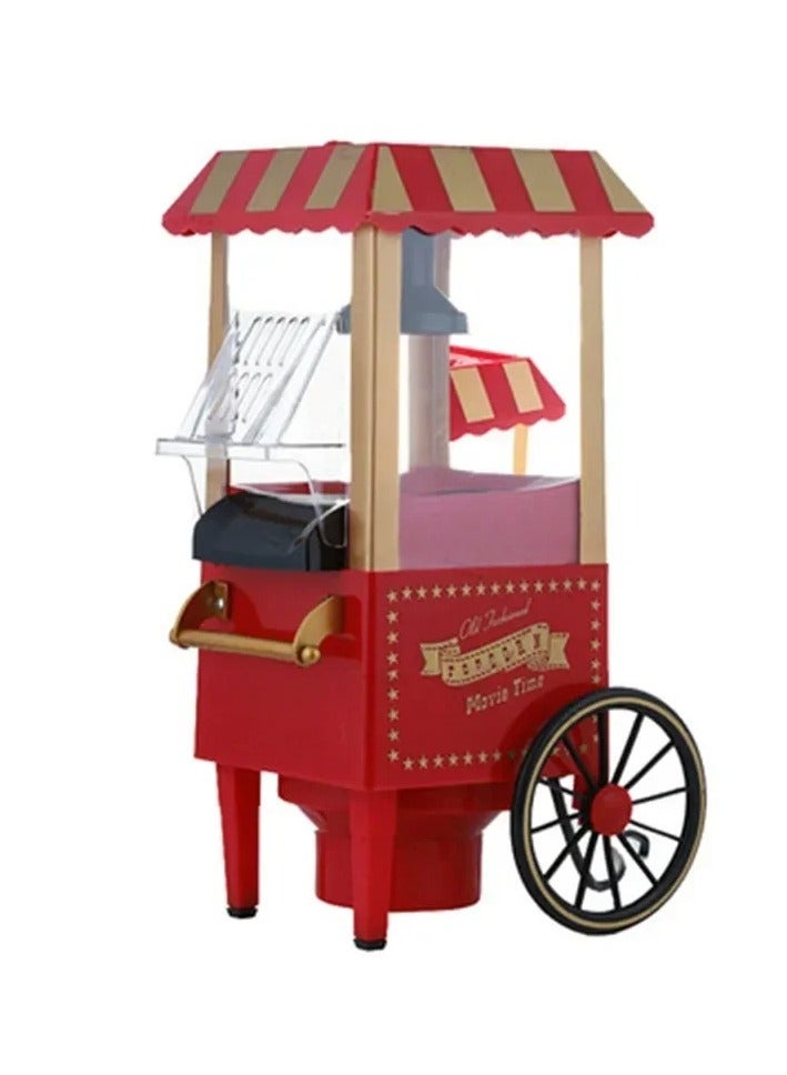 DIGI CORE Vintage Mini Popcorn Machine 1200W Hot Air Popcorn Popper, Retro Household Popcorn Maker, Oil-Free Healthy Popcorn Maker for Kids & Adults, Fast & Easy-to-Use Small Popper Machine for Home - Image 3