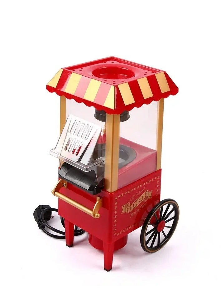 DIGI CORE Vintage Mini Popcorn Machine 1200W Hot Air Popcorn Popper, Retro Household Popcorn Maker, Oil-Free Healthy Popcorn Maker for Kids & Adults, Fast & Easy-to-Use Small Popper Machine for Home - Image 4