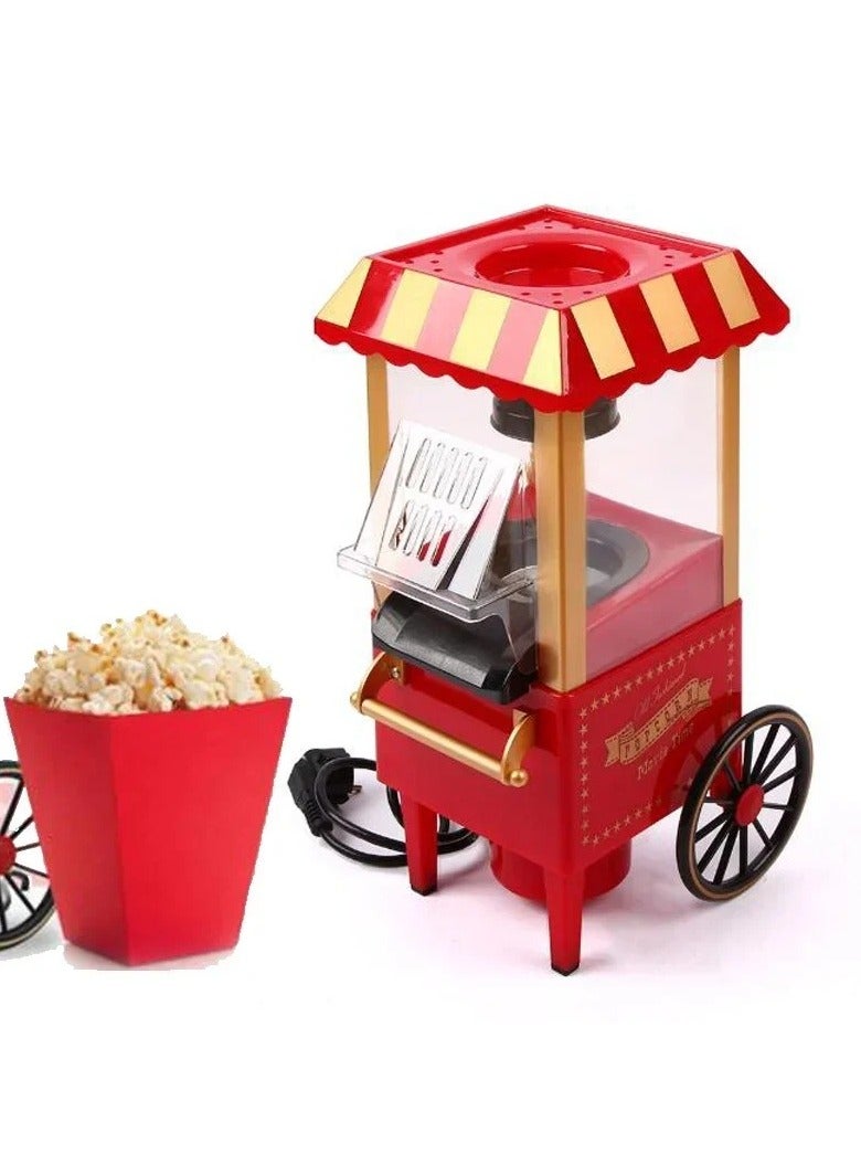 DIGI CORE Vintage Mini Popcorn Machine 1200W Hot Air Popcorn Popper, Retro Household Popcorn Maker, Oil-Free Healthy Popcorn Maker for Kids & Adults, Fast & Easy-to-Use Small Popper Machine for Home - Image 5