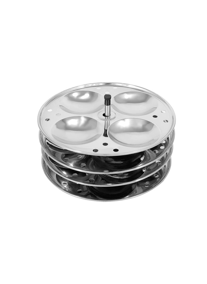 pigeon Pigeon Favorite Stainless Steel Idli Cooker with Whistle Indicator | Idly Cooker Pot | Steel Idli Maker with Silver Lid - 4 Plates (for 16 Idlies)  - Image 4