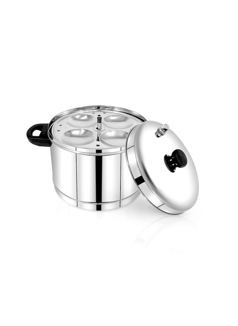 pigeon Pigeon Favorite Stainless Steel Idli Cooker with Whistle Indicator | Idly Cooker Pot | Steel Idli Maker with Silver Lid - 4 Plates (for 16 Idlies)  - Image 3