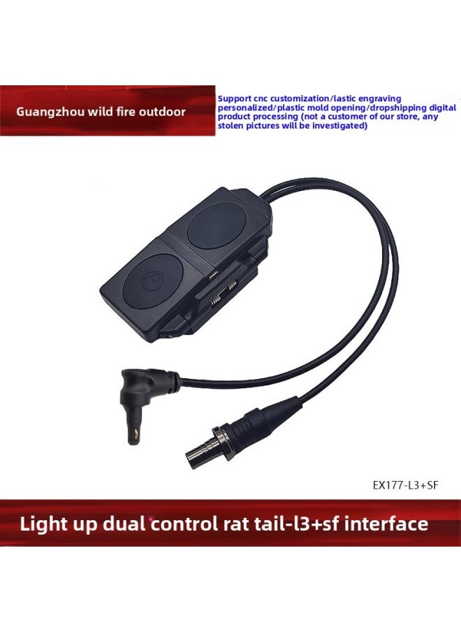 Generic - [L3 Interface Single Control/Dual Control Mouse Tail] NGAL MWL Laser Indicator Wire Control Mouse Tail Switch-Color:Sand Color-yr07044-sf (so Model) + L3-engraved Model [adapted To Sotac Flashlight] - Image 1