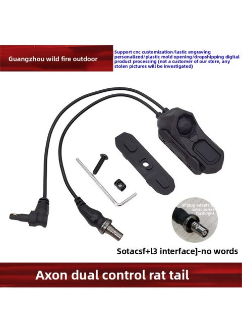 [L3 Interface Single Control/Dual Control Mouse Tail] NGAL MWL Laser Indicator Wire Control Mouse Tail Switch-Color:Sand Color-yr07044-sf (so Model) + L3-engraved Model [adapted To Sotac Flashlight]
