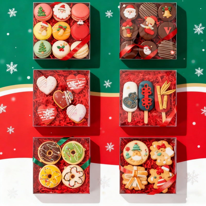 SLShePack 25PCS 6x6x1.25 Inches Baking Boxes with Clear display lid for Cookies,Macaron,Cakesicle,Dount,Pastry,Chocolate Covered Ores or More - Image 4