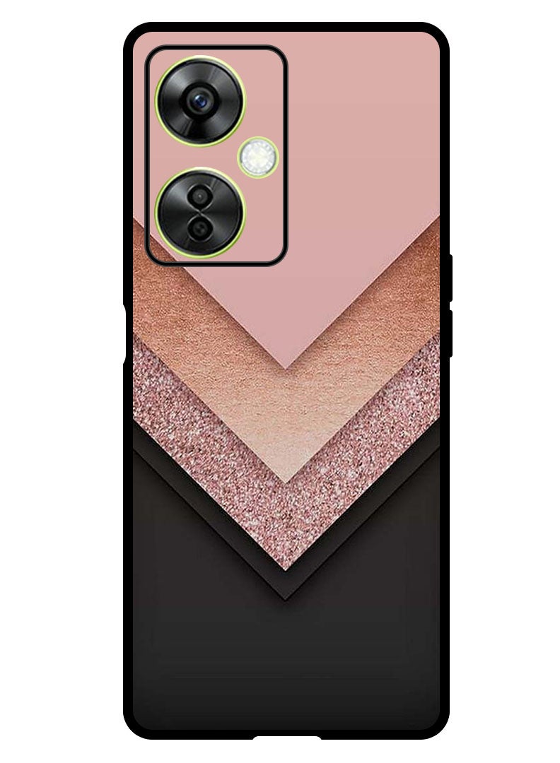 Theodor Protective Case Anti Scratch Shock Proof Bumper Cover For OnePlus Nord N30 Black Golden & Pink - Image 1