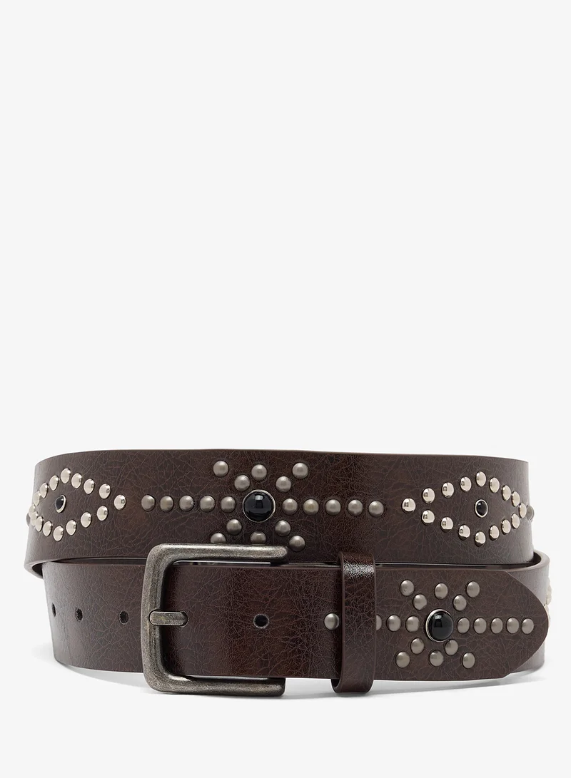 Seventy Five Western Belt With Studding Detail