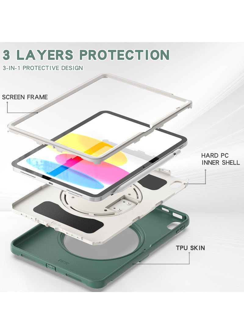 GULFLINK Back Cover Protect Case for ipad 10th 10.9 inch 2022（A2757/A2777 ) Emerald green  - Image 3