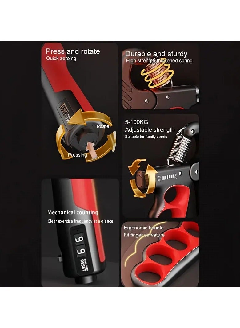 Goolsky 5-100kg Grip Strength Trainer Mechanical counting Wrist Expander Fitness Gym Training Hand Gripper Adjustable Resistance Hand Gripper  - Image 4