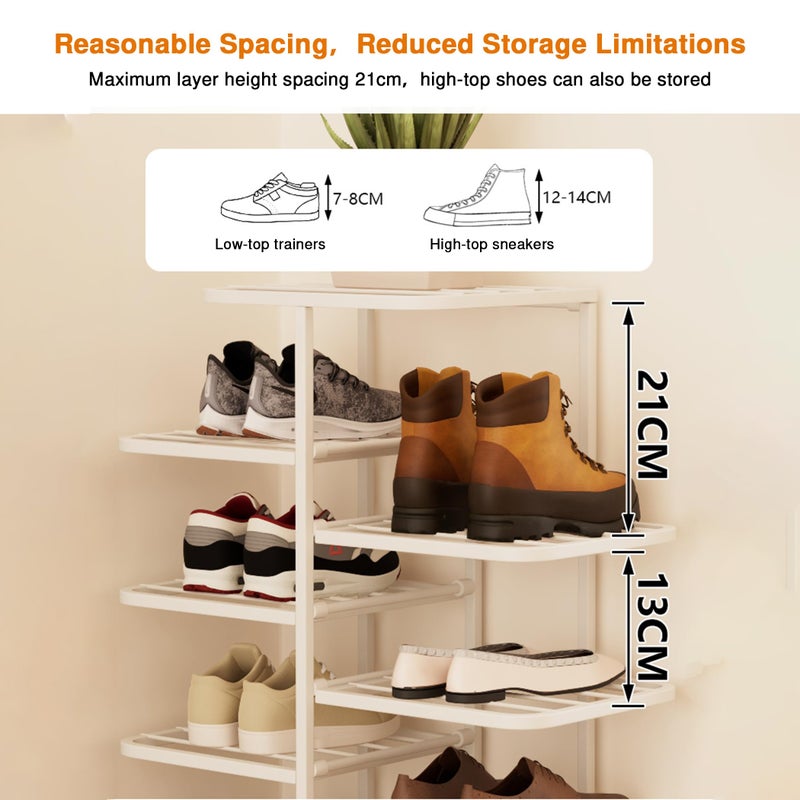 Simcat Shoe Rack Sturdy Metal Shoe Rack Organizer for Closet Entryway Garage Vertical Narrow Shoe Stand Shoe Shelf (5 Tiers - Champagne Gold) - Image 3