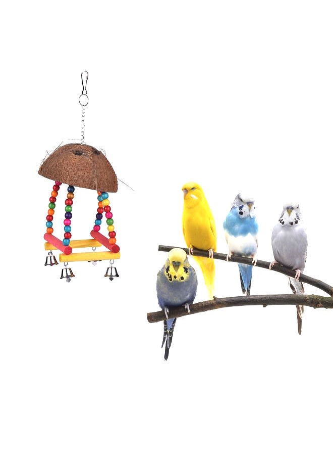 NIBEMINENT Bird Perch Hanging Swing Chew Toy Stand Multicolour 20x9x15cm - Image 2