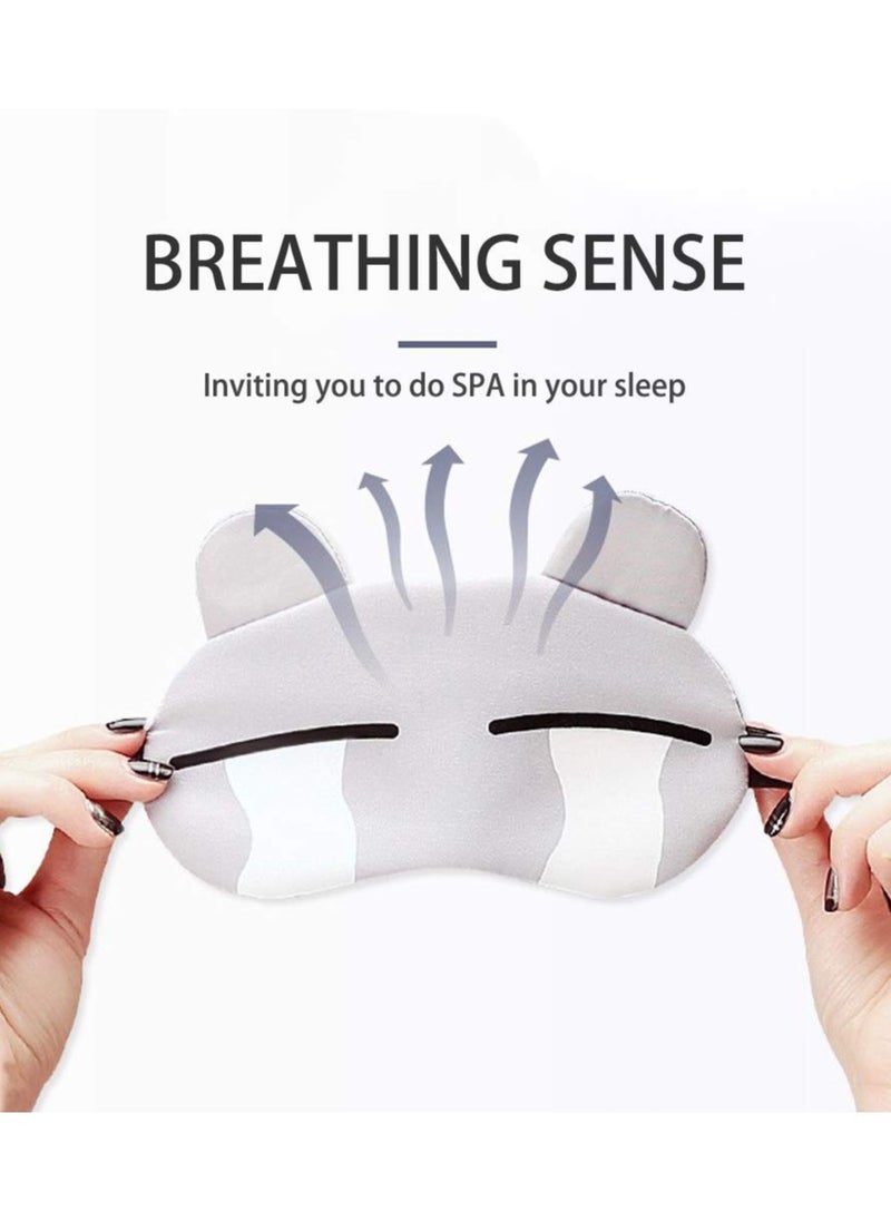 Cute cartoon expression sleeping eye mask sleeping eye mask soft and comfortable eye mask eye mask children men women airplane travel nap night sleep  - Image 3