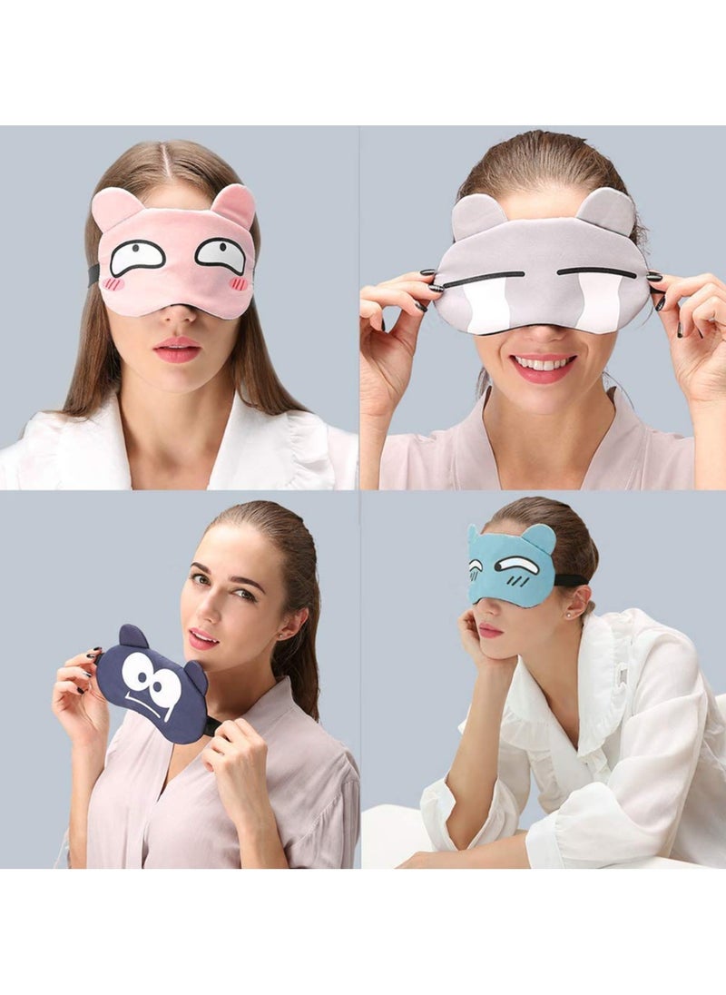 Cute cartoon expression sleeping eye mask sleeping eye mask soft and comfortable eye mask eye mask children men women airplane travel nap night sleep  - Image 5