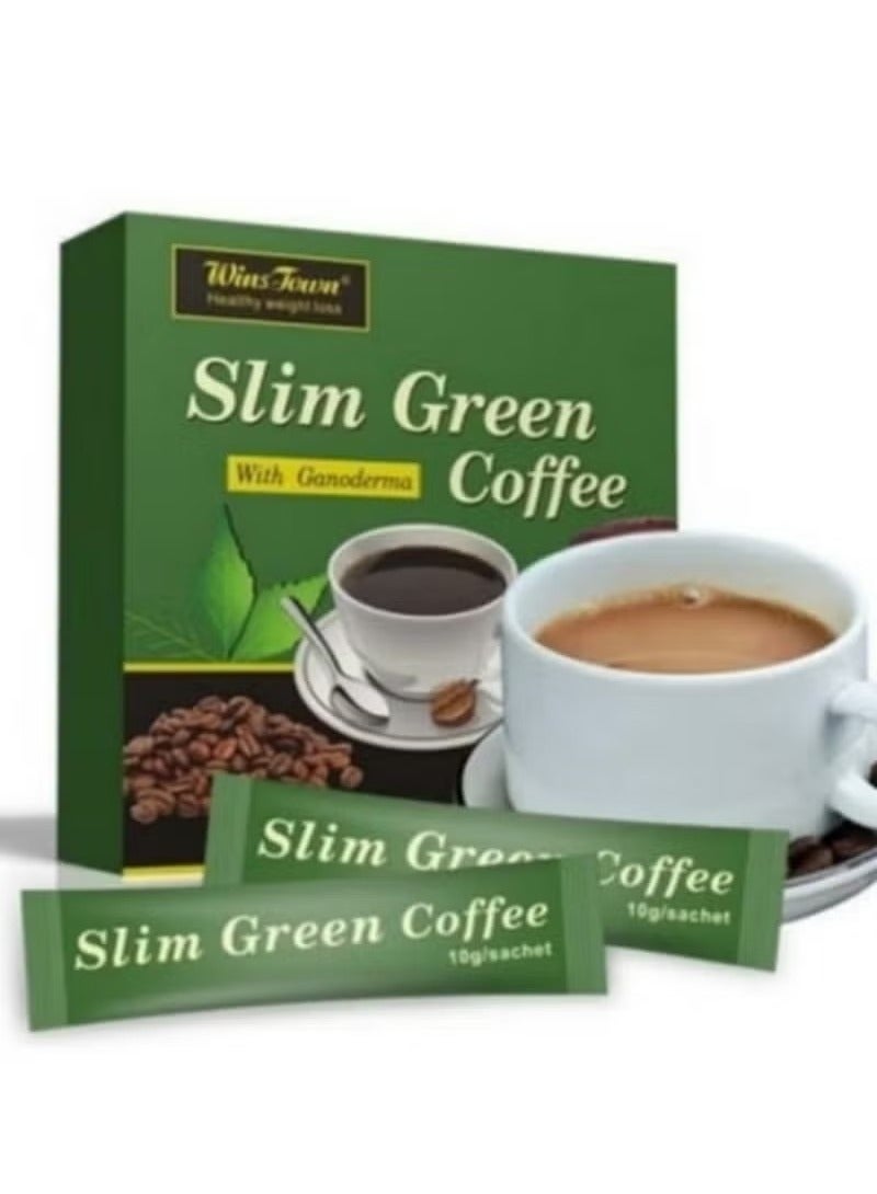 Wins Town Light-green Slimming Ganoderma Coffee: 18 Individually-packaged Sachets, Blending the Essence of Ganoderma, Embarking on a New Journey of Delicious Weight Loss - Image 1