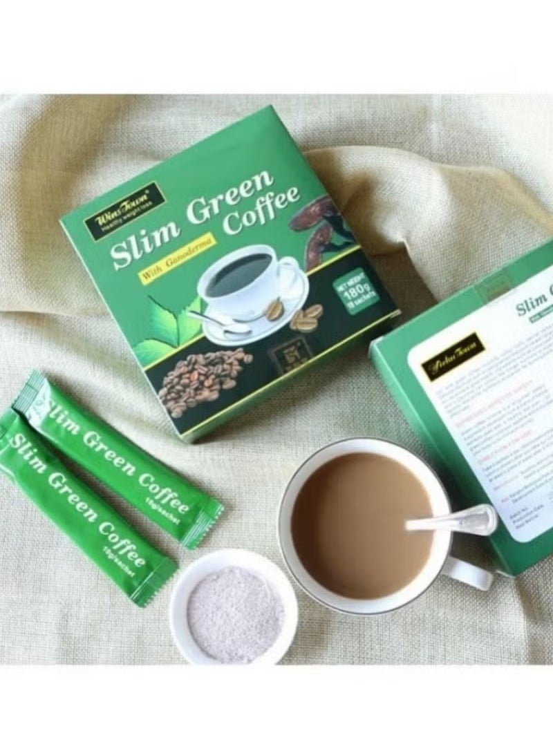 Wins Town Light-green Slimming Ganoderma Coffee: 18 Individually-packaged Sachets, Blending the Essence of Ganoderma, Embarking on a New Journey of Delicious Weight Loss - Image 2