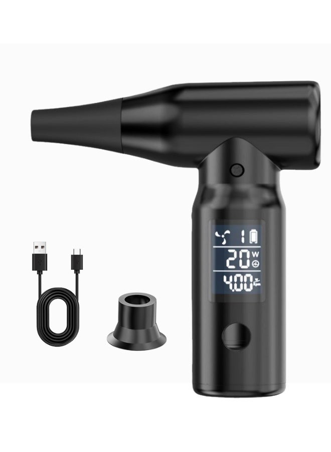 تريدجيت منفاخ هواء كهربائي محمول لاسلكي 110,000 دورة في الدقيقة - منظف غبار عالي السرعة مع شاشة LCD	جهاز نفخ وتفريغ 2 في 1 لتنظيف الكمبيوتر والسيارة والمعدات الرياضية - Image 2