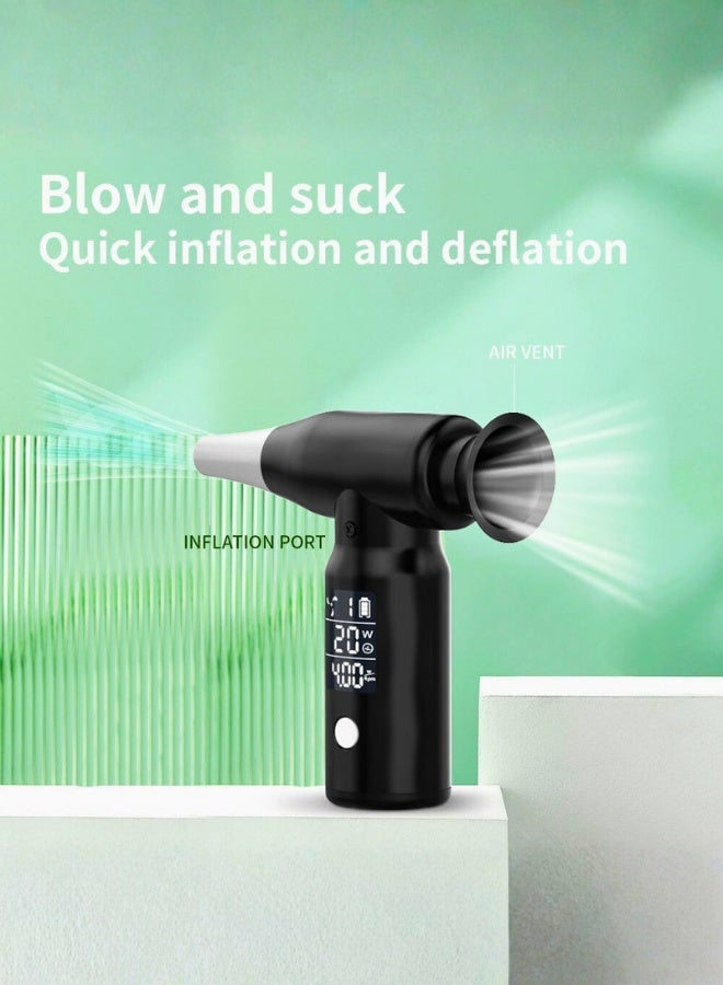 تريدجيت منفاخ هواء كهربائي محمول لاسلكي 110,000 دورة في الدقيقة - منظف غبار عالي السرعة مع شاشة LCD	جهاز نفخ وتفريغ 2 في 1 لتنظيف الكمبيوتر والسيارة والمعدات الرياضية - Image 4