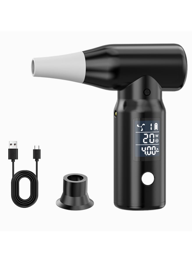 تريدجيت منفاخ هواء كهربائي محمول لاسلكي 110,000 دورة في الدقيقة - منظف غبار عالي السرعة مع شاشة LCD	جهاز نفخ وتفريغ 2 في 1 لتنظيف الكمبيوتر والسيارة والمعدات الرياضية - Image 1