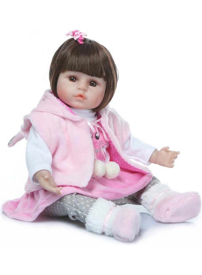 Halamodo Realistic Silicone Baby Lifelike Doll with A Lifelike Fabric Body,19 Inch Weighted Soft Cute and Playful Toy for Children - Image 3