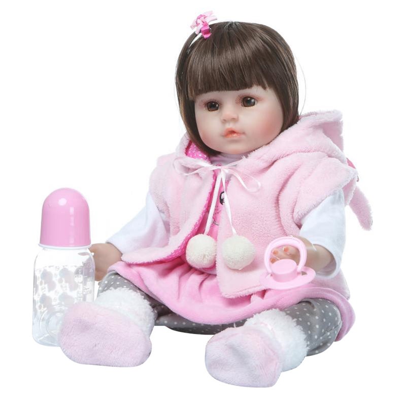 Halamodo Realistic Silicone Baby Lifelike Doll with A Lifelike Fabric Body,19 Inch Weighted Soft Cute and Playful Toy for Children - Image 2