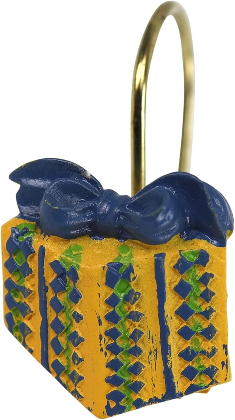 Iconikal Rust Resistant Decorative Shower Curtain Hooks HandPainted Christmas 12Pack - Image 5