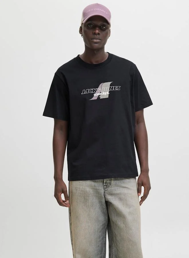 JACK & JONES Jack And Jones JCOTIER Front Print Crew Neck T-Shirt