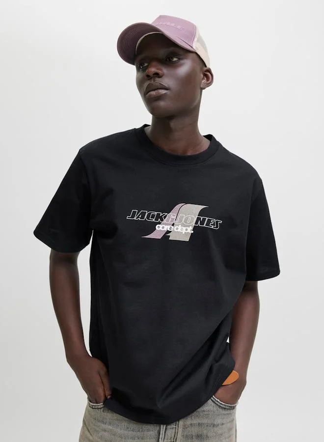 JACK & JONES Jack And Jones JCOTIER Front Print Crew Neck T-Shirt