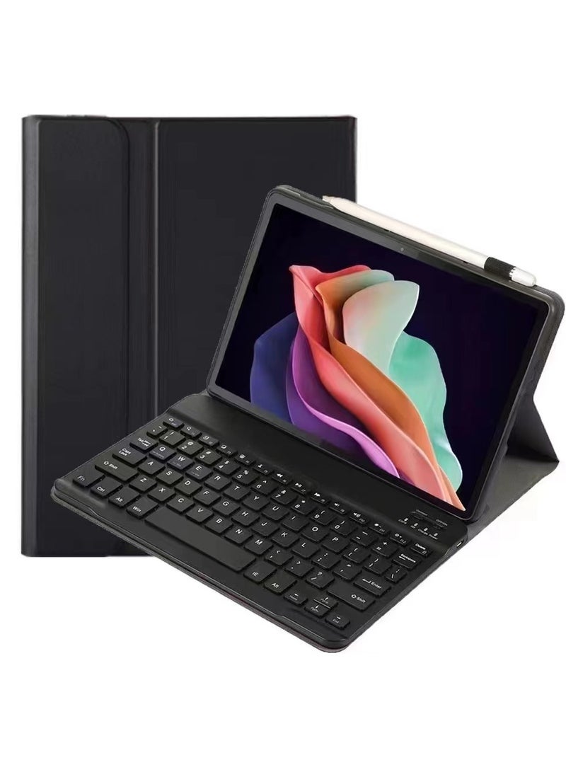Protective Case Cover with Magnetically Detachable Wireless Keyboard For Honor Pad 9 12.1 inch Black