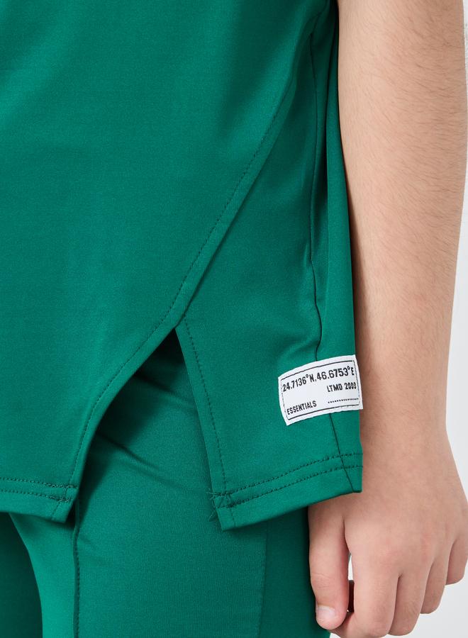 Styli Patch Detail Oversized T-Shirt and Flared Leggings Set - Image 4