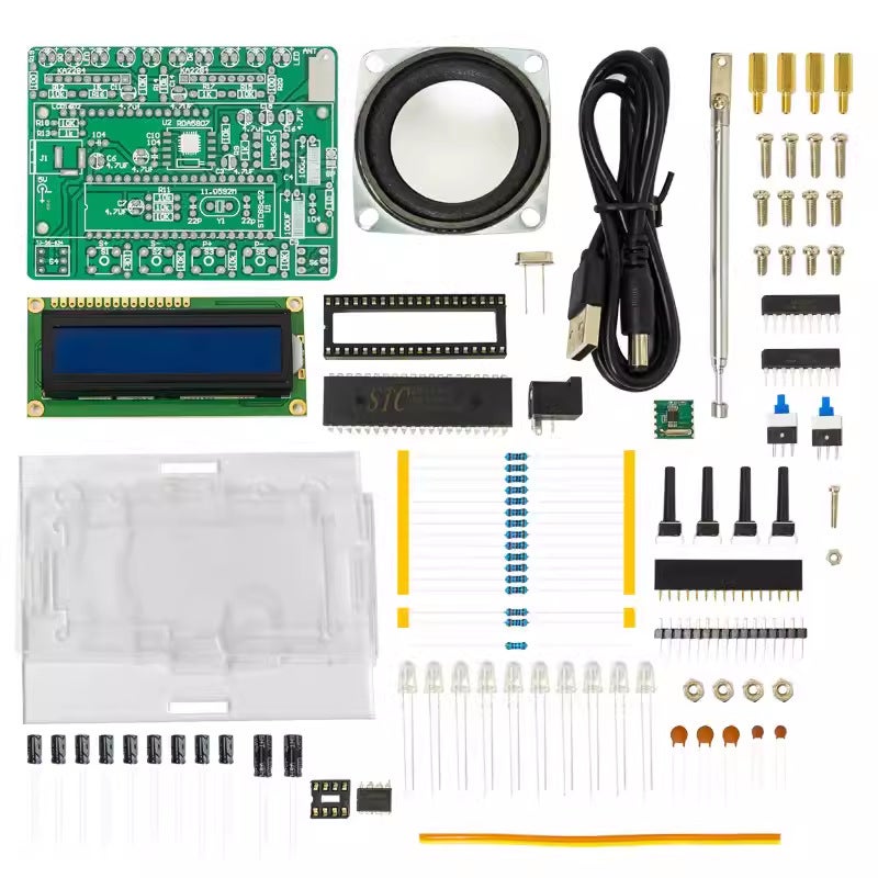 Digital Fm Radio Diy Kit Tj-56-634 With Level Indicator 51 Microcontroller Rda5807 - Image 1