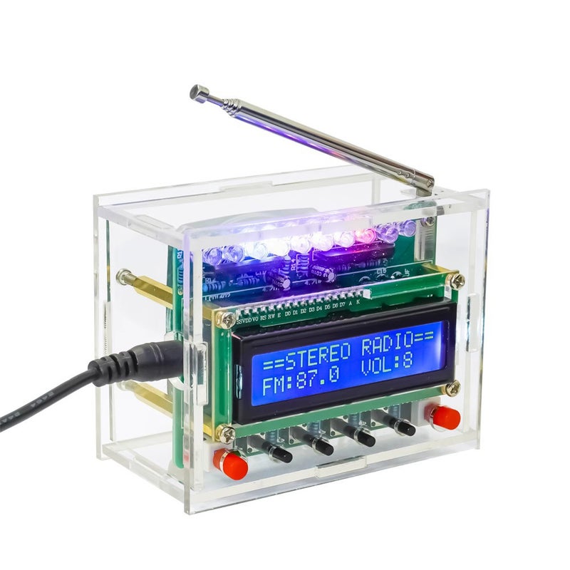 Digital Fm Radio Diy Kit Tj-56-634 With Level Indicator 51 Microcontroller Rda5807 - Image 4