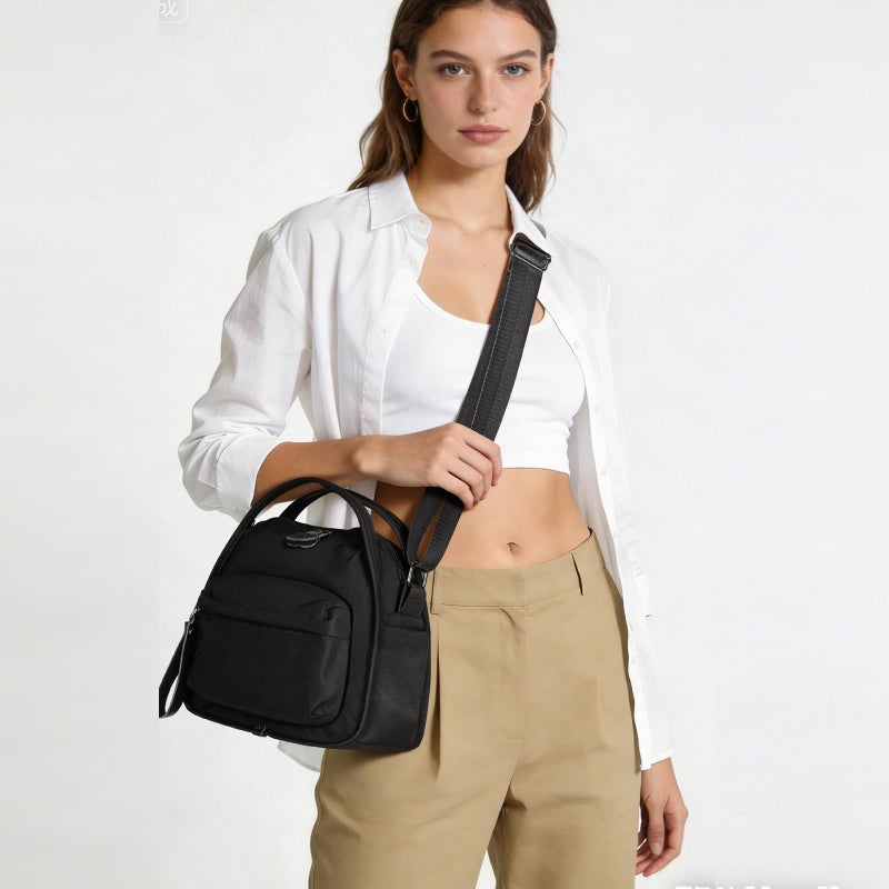 CATSEA Women's Elegant Solid Color Shoulder Bag Fashionable Zipper Crossbody Bags Soft Top Handle Handbag Purse - Image 2