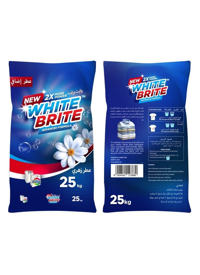 White Brite - Laundry Detergent Powder 25kg for All Kind Cloths– Powerful Stain Removal, Fresh Floral Scent, Gentle on Skin - Image 1